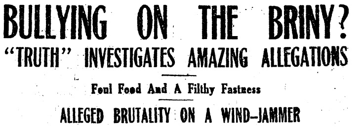 Headline from 'NZ Truth' 5th May 1923 Courtesy of Papers Past